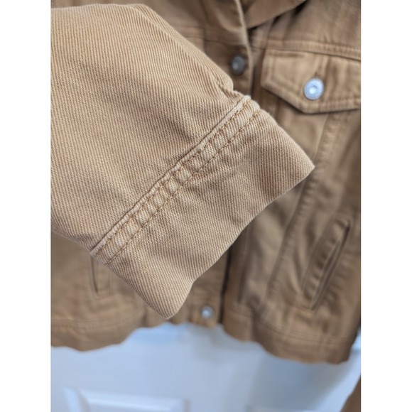 Free People Rumors Denim Jacket Womens Warm Sands Cotton - Size S - Picture 3 of 6